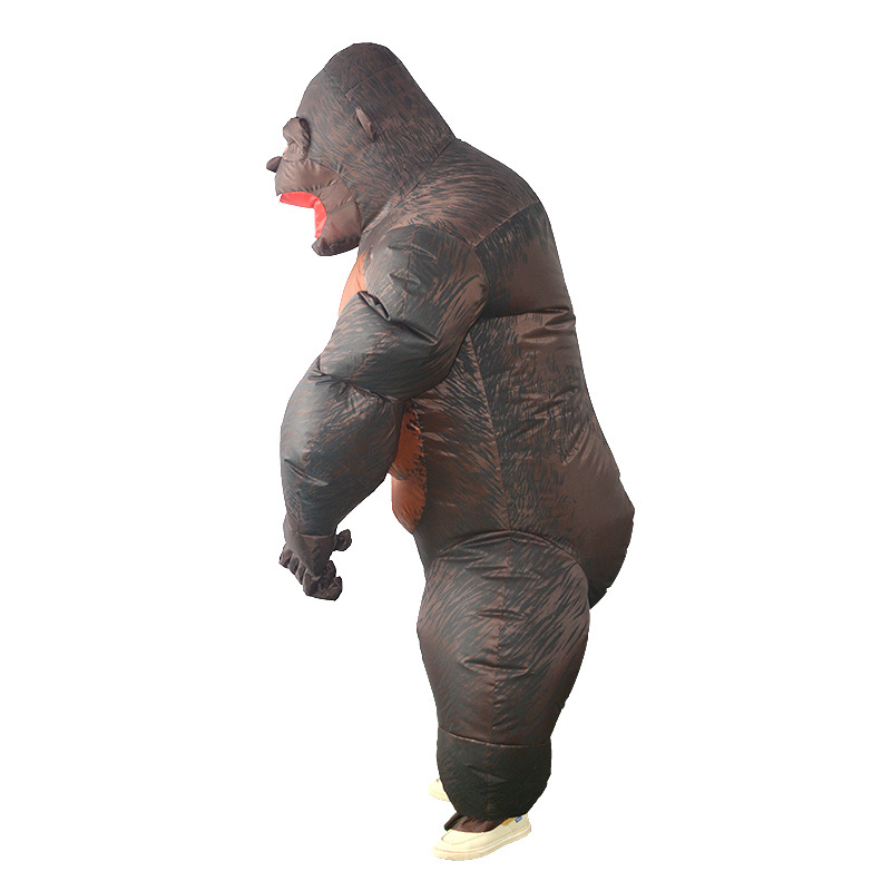 Halloween party blow up kingkong mascot costume unisex realistic inflatable adult big gorilla suit costume