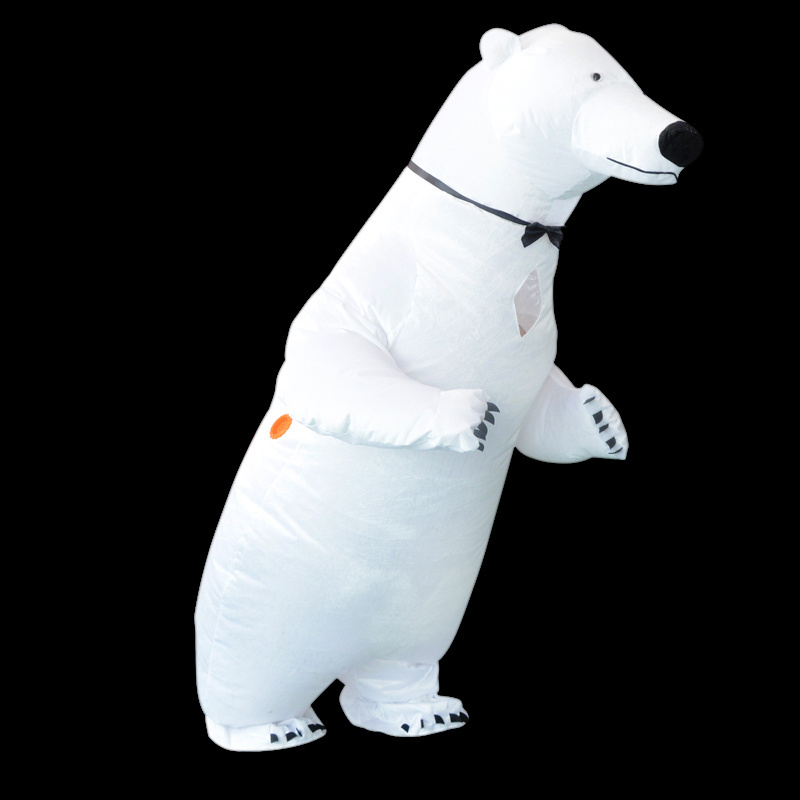 Halloween Party Animal Mascot Inflatable-polar-adult-bear-costume Men Inflatable White Polar Bear Costume for Adult Polyester