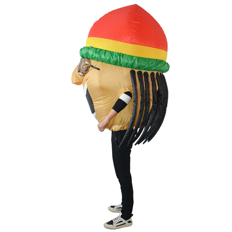 HUAYU Funny Cosplay Costume Funny Half Body Inflatable Costume Inflatable Jamaicans Costume For Adult