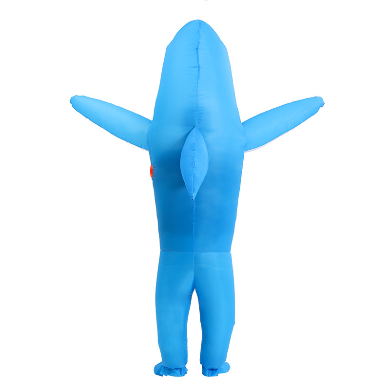 Ready to Ship Hot Selling Funny Full Body Costume Blue Inflatable Dolphin Shark Costume For Adult