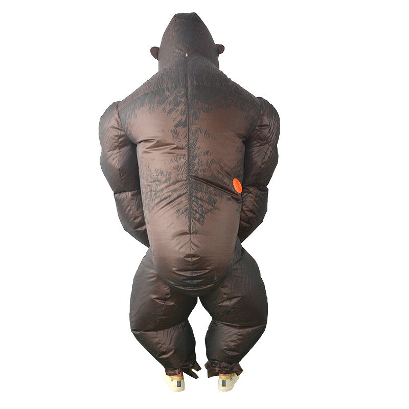 Halloween party blow up kingkong mascot costume unisex realistic inflatable adult big gorilla suit costume