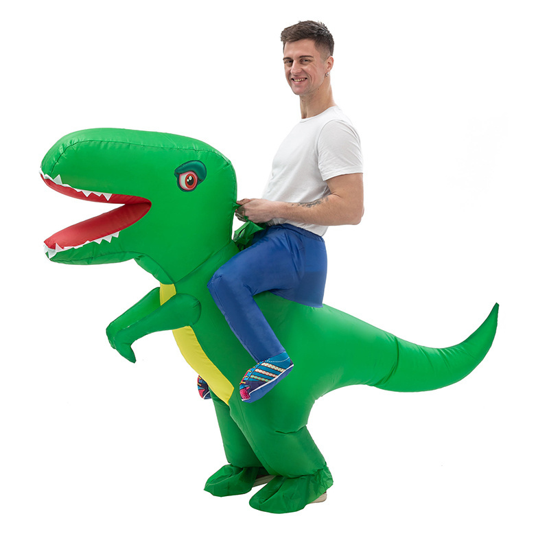 New Inflatable Green Dinosaur Cosplay Costume T-rex Costume For Halloween Blow Up Costume