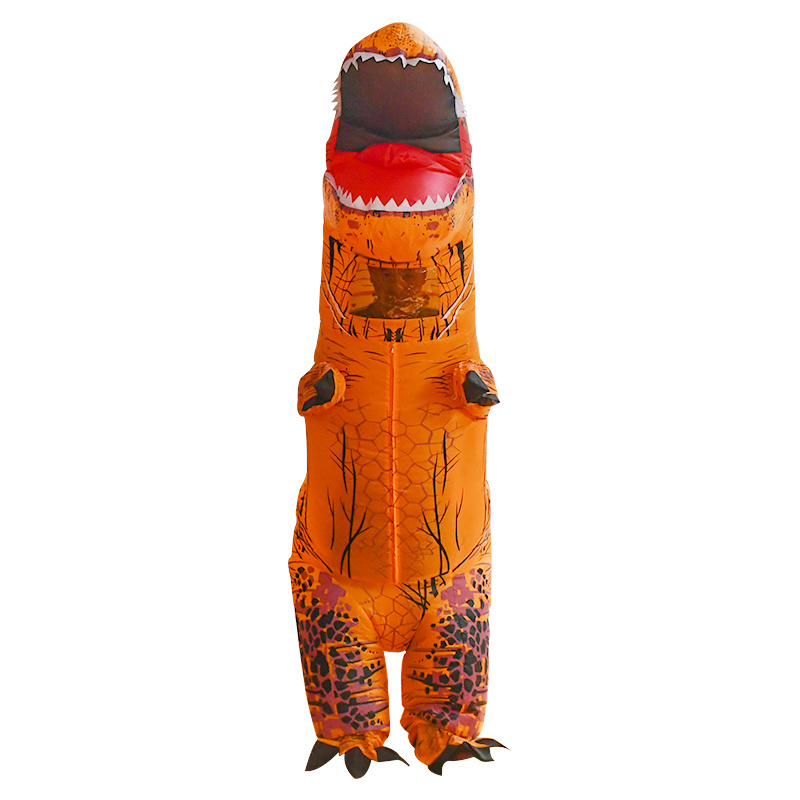 Hot Selling Purple Orange Adult Inflatable Dinosaur T REX Costume Air Blower Dragon Costume