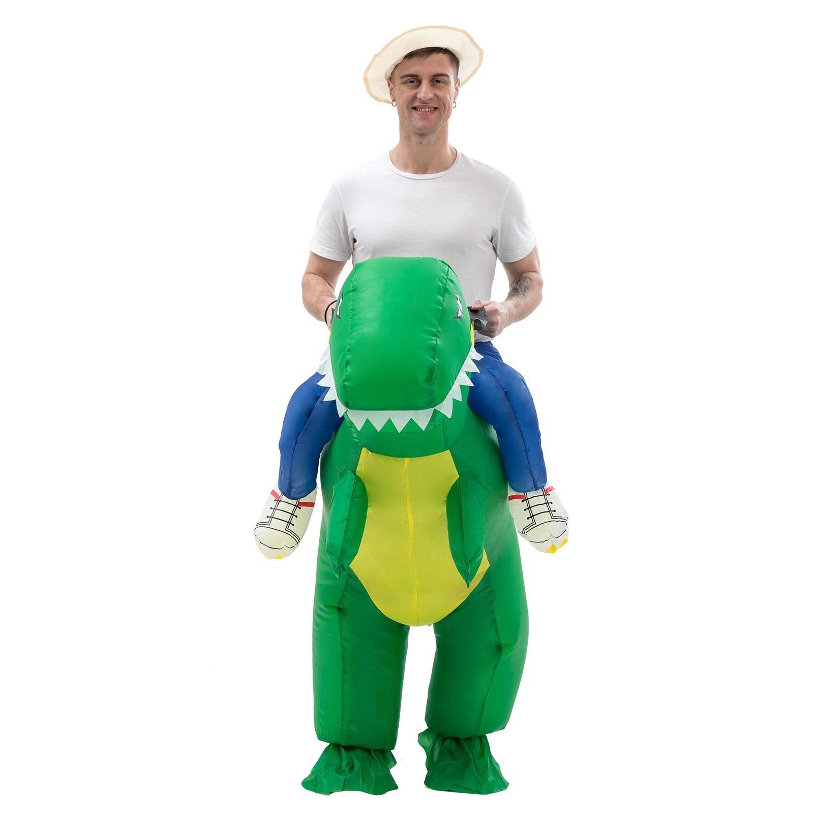 Halloween funny dress dinosaur suits inflatable mascot costume adult ride on dinosaur costume