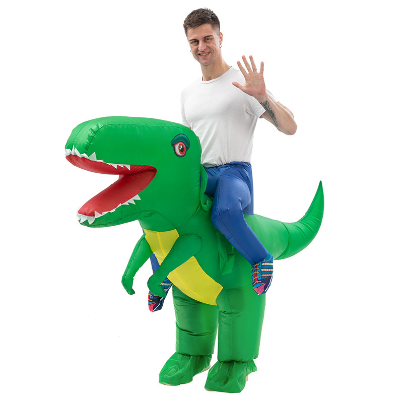 New Inflatable Green Dinosaur Cosplay Costume T-rex Costume For Halloween Blow Up Costume