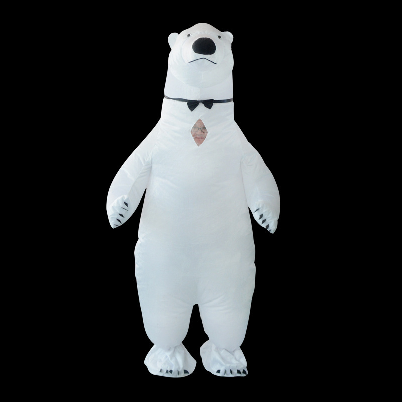 Halloween Party Animal Mascot Inflatable-polar-adult-bear-costume Men Inflatable White Polar Bear Costume for Adult Polyester