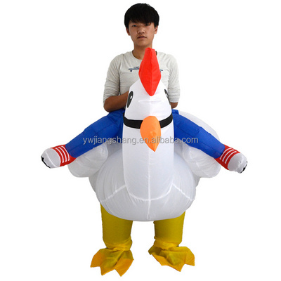 Blow ucosplay mascot costume halloween party fancy dress white inflatable cock rooster costume for adult