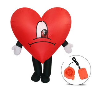 HUAYU Inflatable Red Love Heart Costume Blow up Suit Mascot Costume Fun Adult Valentines Christmas Party cosplay Costume