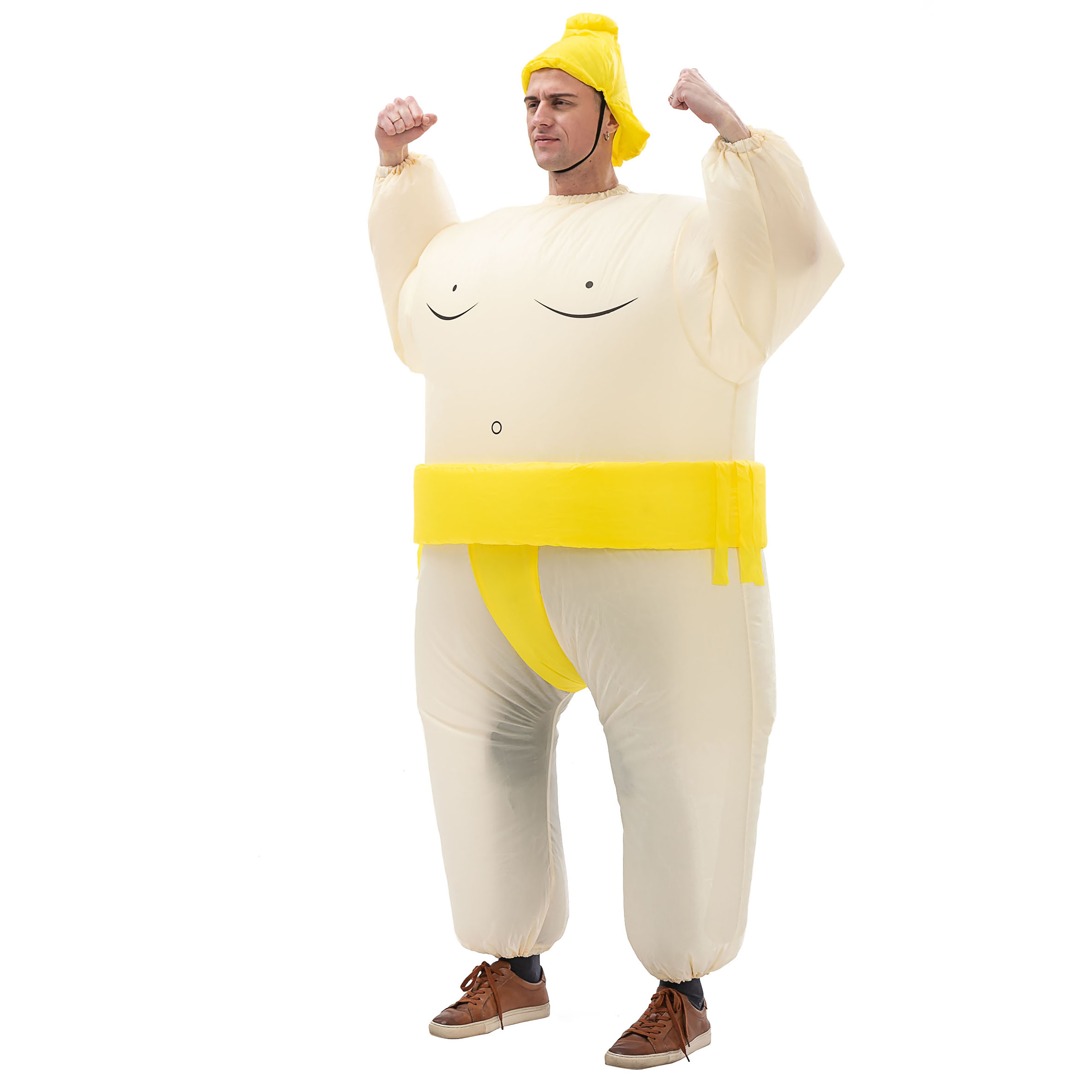 Outdoor party fun costume adult halloween fighting inflatable fat sumo costume japanese wrestling blow up sumo suit with hat