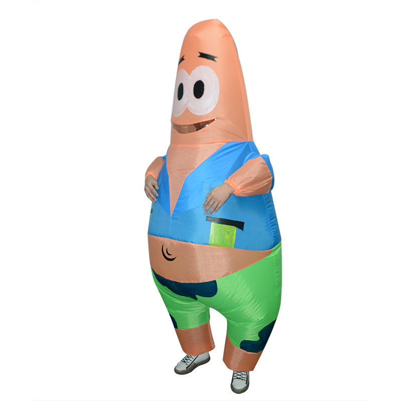 HUAYU New Arrival Halloween Cosplay Inflatable Costume Cartoon Mascot Costume Patrick Star Inflatable Costume Free Size