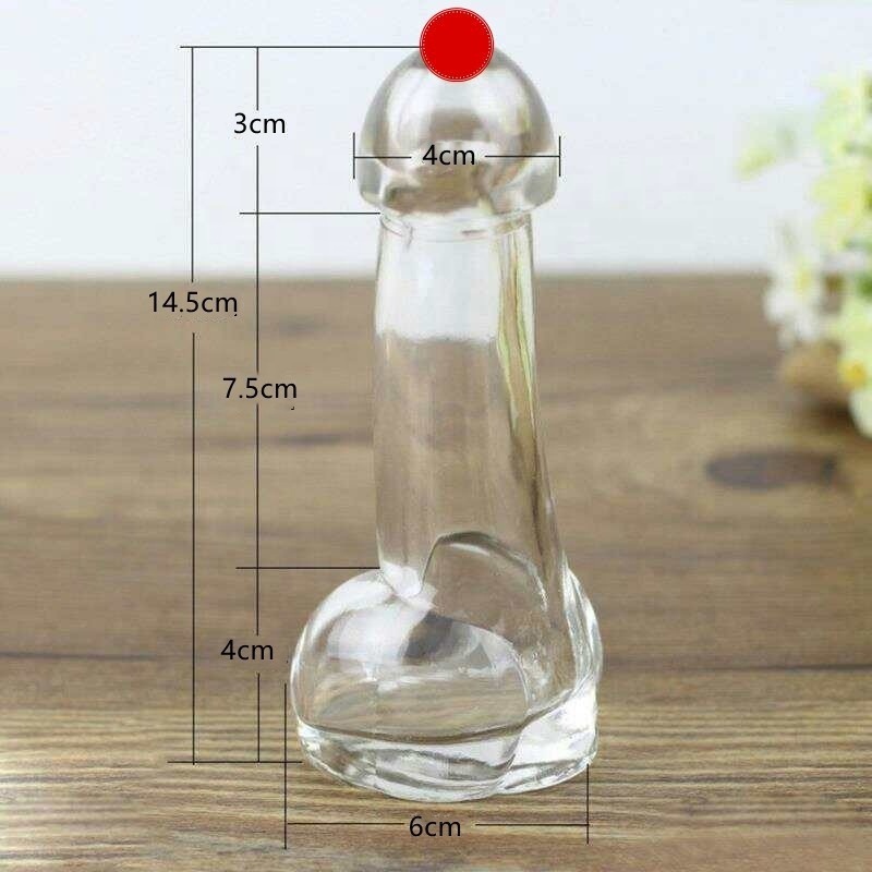 80 ml High White Wine Glass Bottle Penis Shaped Penis Wine Glass Bottle Penis Glass Bottle For Party