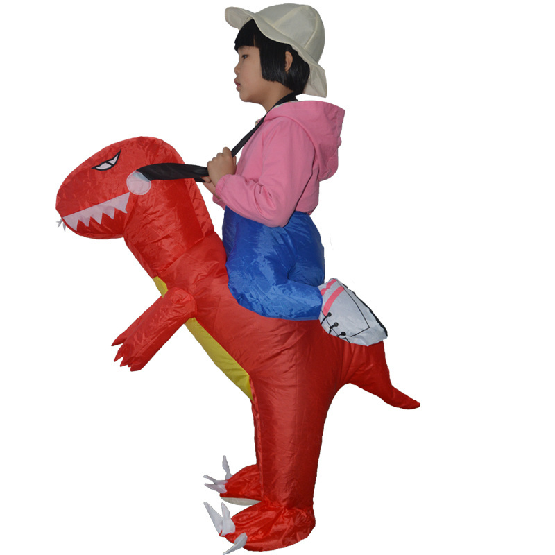 HUAYU Funny Park Cosplay Dress Red Kids Inflatable Dinosaur Costume Walking Blow Up Costume