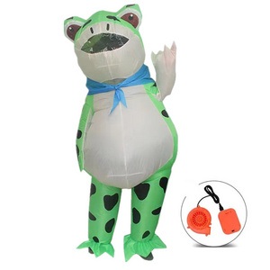 HUAYU Funny Halloween Christmas Party Cosplay Bir Blow Up Suit Cute Frog Walking Mascot Inflatable Cartoon Costume