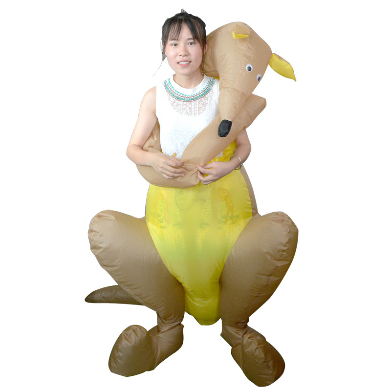 Halloween Novelty Costume One Size Fit All Blow Up Mascot Inflatable Kangroo Costume For Happy