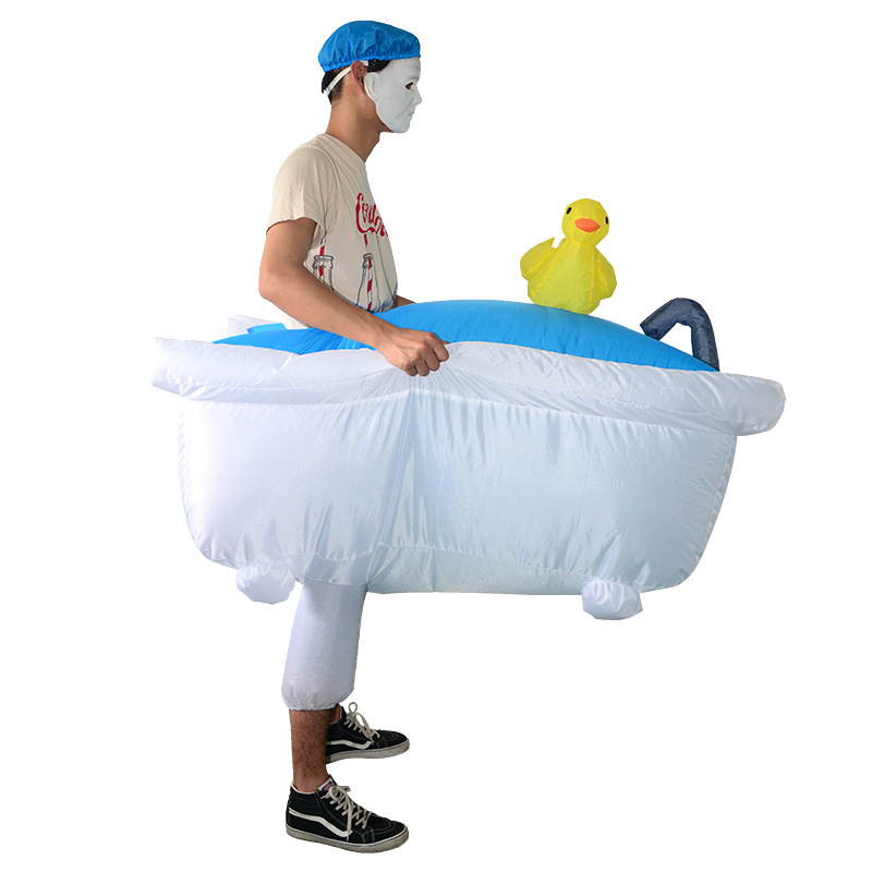 Halloween Party Fancy Dress Blow Up Cosplay Mascot Costume Bathtub Inflatable Costume For Adult Cosplay Suit Holiday Mascot