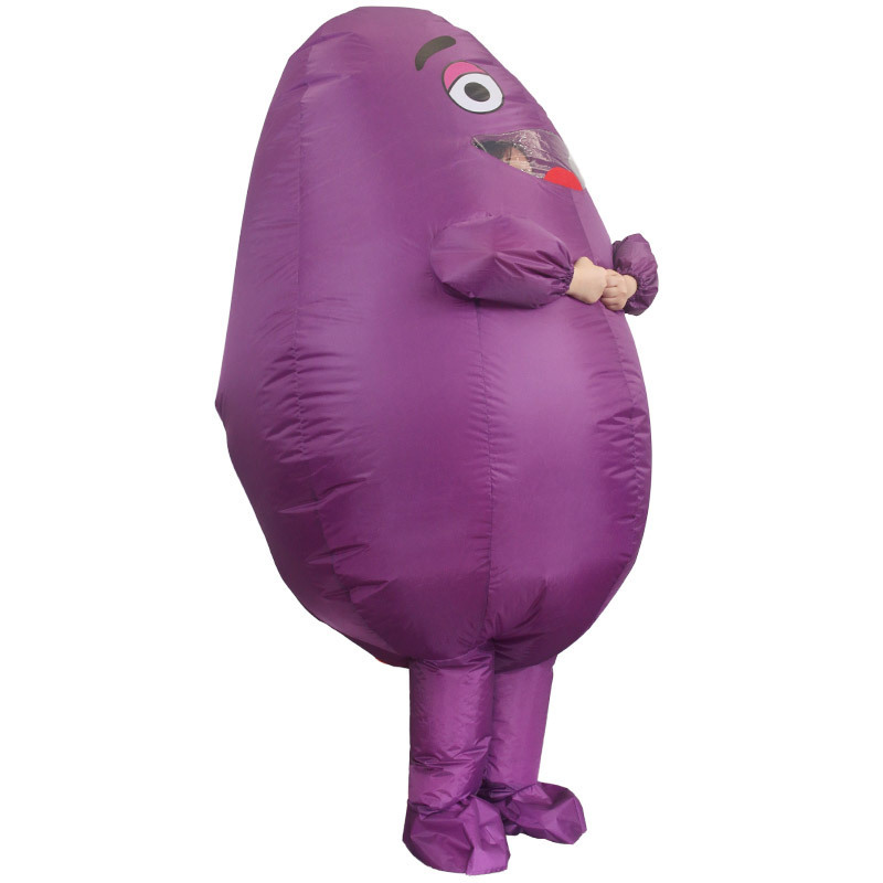 2023 New Arrival Funny Party Cosplay Blow Up Suit Cute Purple Potato Costume For Adult Party Dress