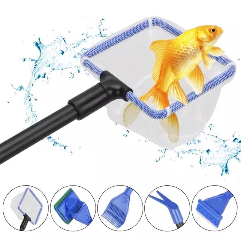 manufacturer fish tank 5 in 1 cleaning set koi gravel cleaning tools use extension rod fish pond tank aquarium brush