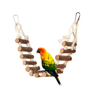 Wooden Funny Parrots Swing Hamster Bird Cage Accessories 1Pcs Bird Chew Toys Small Pet Hanging Swings