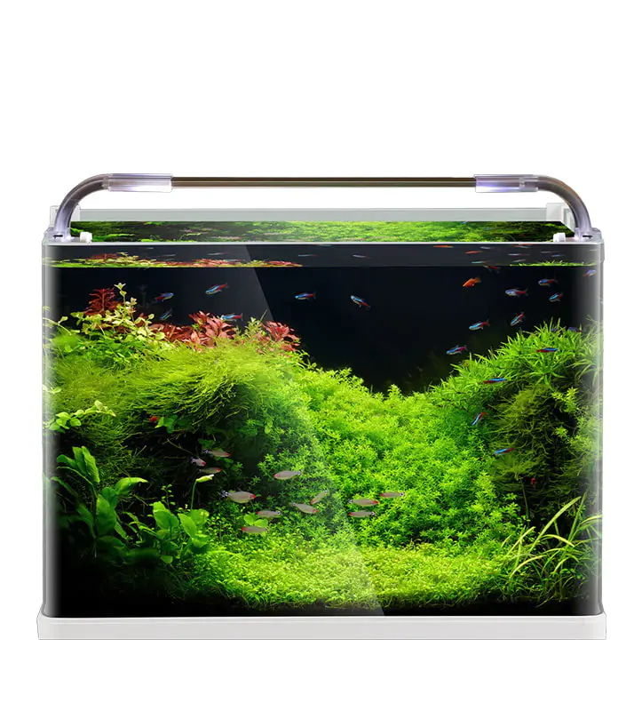 Led Light Fish Tank Aquarium Decoration Ecological Mini Full Live Fish Tub Glass Box Small Acuarios Para Peces Fish Tank KC50YG