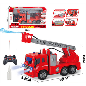 ZILLE 1:18 5 Channel Remote Control Fire Engine Truck Spraying Water Simulation City Rescue Vehicle RC Fire Truck Toys For Kids