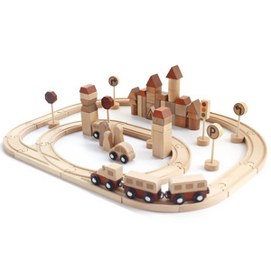 Building Puzzle Of Simulation Model Of Small Wooden Train Track 3-6 Years Old 4 Boys Children's Day Gift Toys