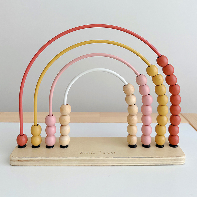 New Wooden Montessori Abacus Counting Rainbow Toys Baby Educational Beads Count Number Math Teaching Toy