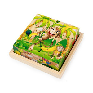 9 six-sided puzzle blocks Children's early education 3d wooden puzzles