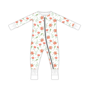 2023 New Arrival flower pattern bamboo onesies crochet baby clothes