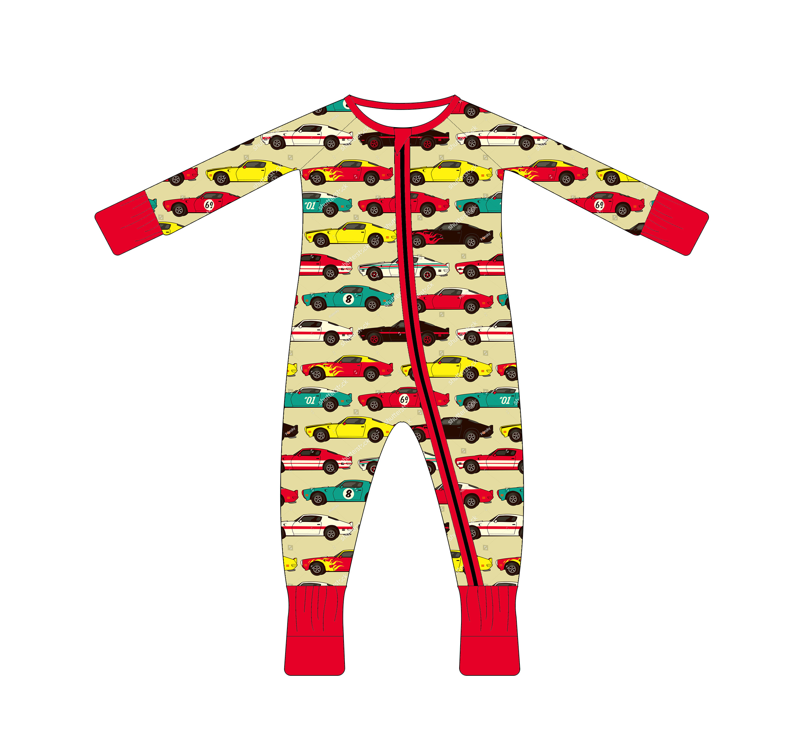 Hot sale Toddler Infant Boys Zipper bamboo Pajamas Organic cotton Baby Footie Jumpsuit Romper  ropa de bebe