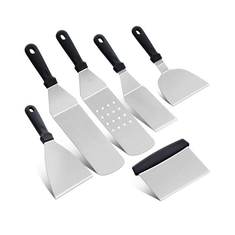 6pcs Professional Griddle Accessories Kit - Heavy Duty Stainless Steel Grill Spatula Set for Grill Griddle Hibachi Flat Top