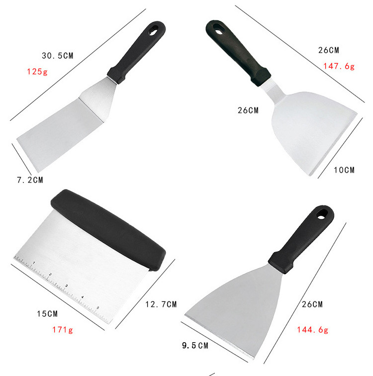 6pcs Professional Griddle Accessories Kit - Heavy Duty Stainless Steel Grill Spatula Set for Grill Griddle Hibachi Flat Top