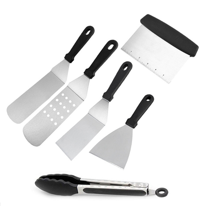 6pcs Professional Griddle Accessories Kit - Heavy Duty Stainless Steel Grill Spatula Set for Grill Griddle Hibachi Flat Top