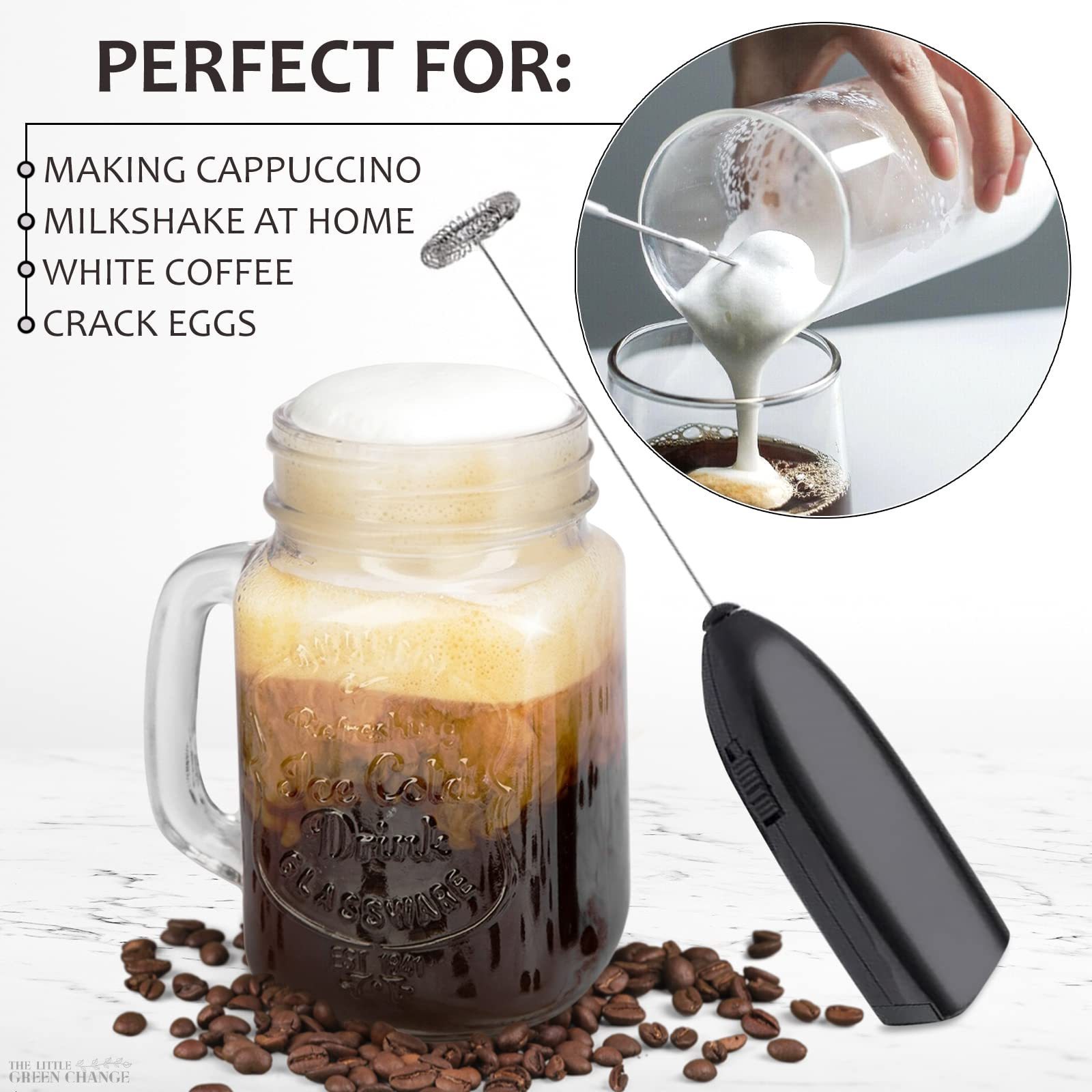 Wholesale Portable Automatic Battery Powered Egg Whisk Powerful Mixer Handheld Foamer Mixer Mini Electric Coffee Milk Frother