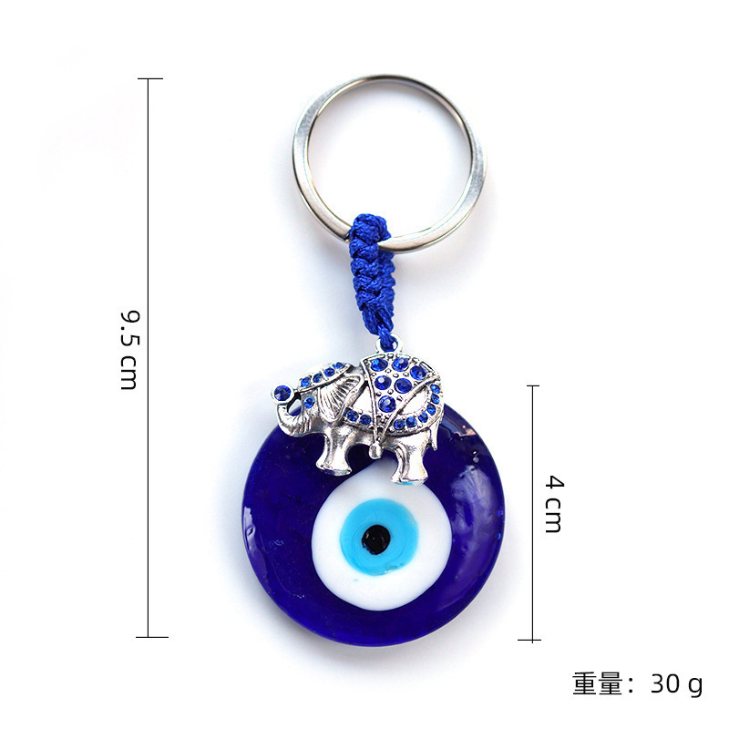 Wholesale Butterfly Turkish Devil Eye Key Holder Chain Blue Enamel Glass Owl Evil Eyes Key Ring For Gift