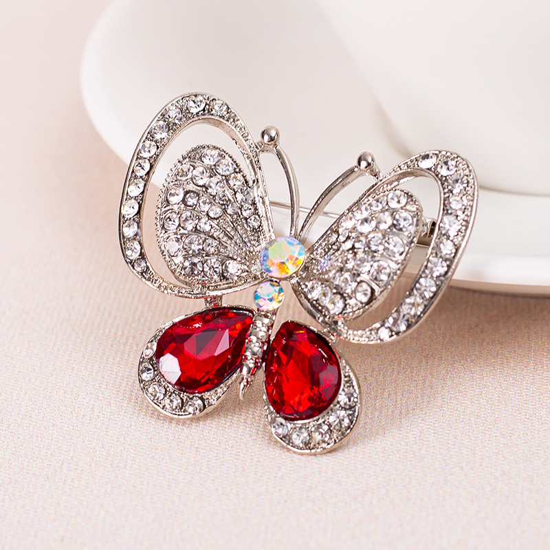 Girls Rhinestone Insect Butterfly Broches Pins Brooches Large Crystal Safety Butterfly Brooches Pins For Wedding