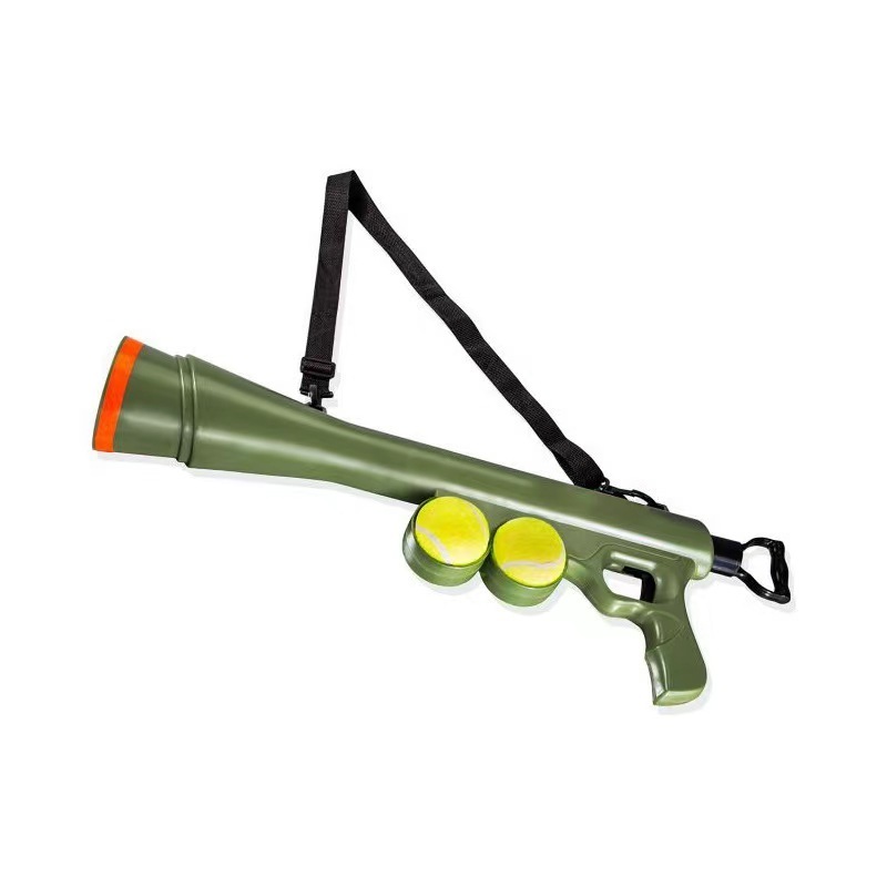 Launcher Gun with 2 Balls Pet Training Throw Dog Toy Tennis Ball