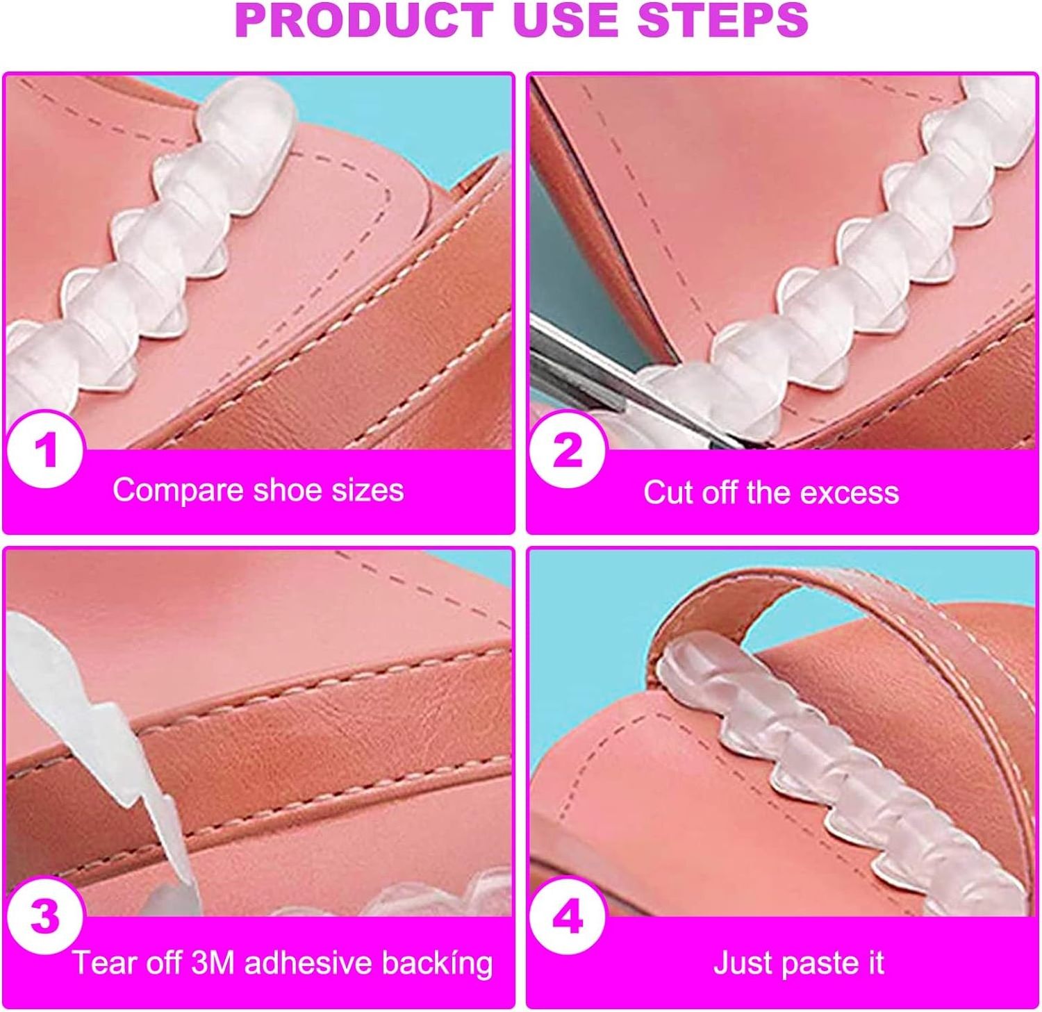 (2 pairs of assembly) design Women's high heel anti-slip stickers  The glue sticks firmly Protection against leaning f