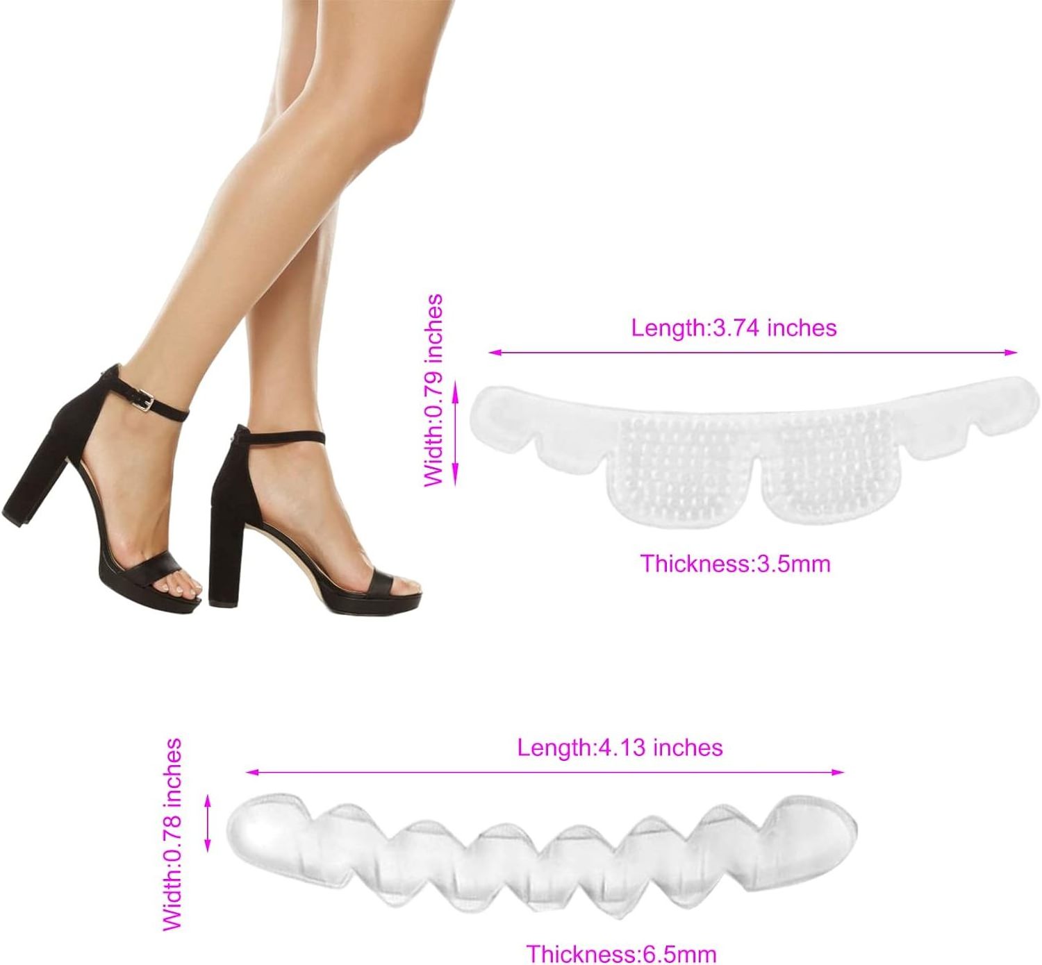 (2 pairs of assembly) design Women's high heel anti-slip stickers  The glue sticks firmly Protection against leaning f