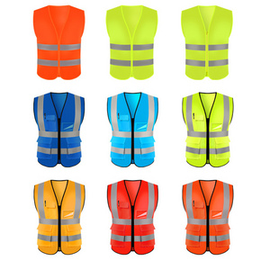 Reflective Vest  Strip Fabric Construction Security Safety Vest High Visibility Work Reflective Clothing