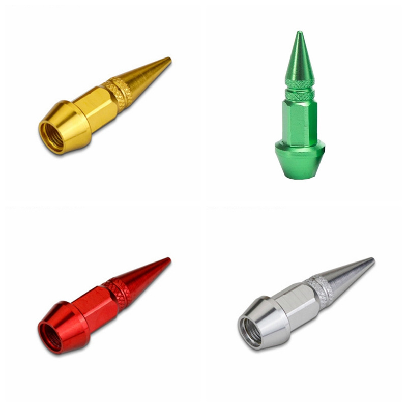 Car Tire Personality Refitting Valve Cap Pointed Bullet Valve Cap Motorcycle Bicycle Valve Cap 45mm 4 PCS Tire Fittings