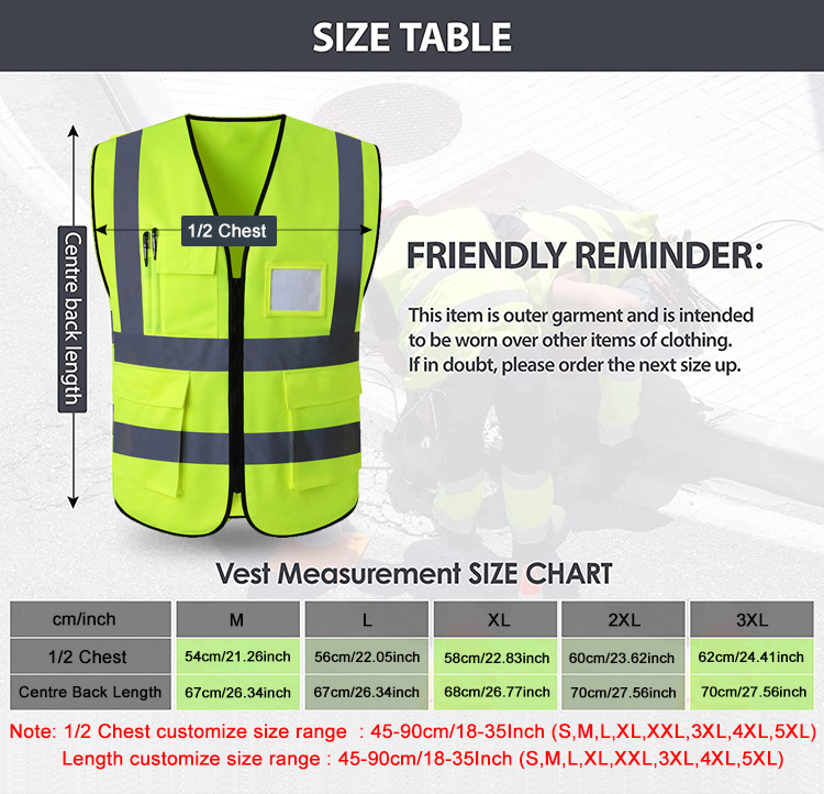 Reflective Vest Safety Vest Strip Personal Security Construction High Visibility Hi Vis Work Safety Reflective Clothing