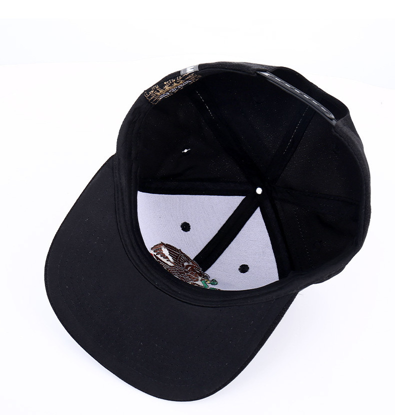 Wholesale Flat Brim 6 Panel Suede Snapback Hat With High Quality Embroidery Logo Snapback Cap