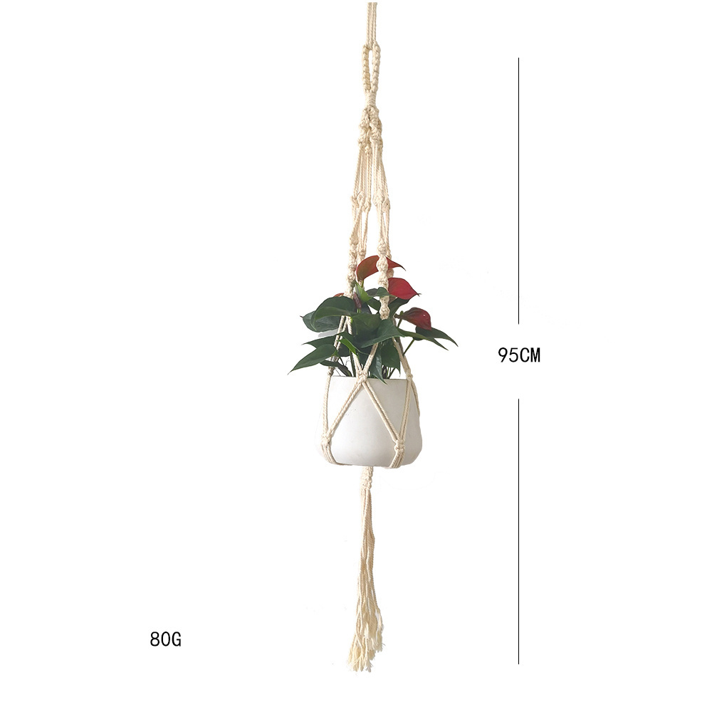 Bohemian home decoration fancy plant hanger support wholesale Macrame indoor plant hanger