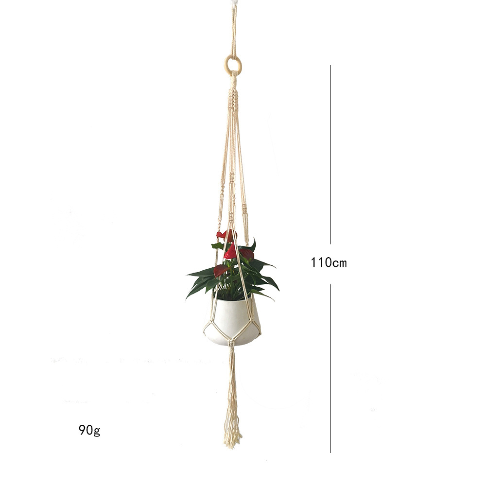 Bohemian home decoration fancy plant hanger support wholesale Macrame indoor plant hanger