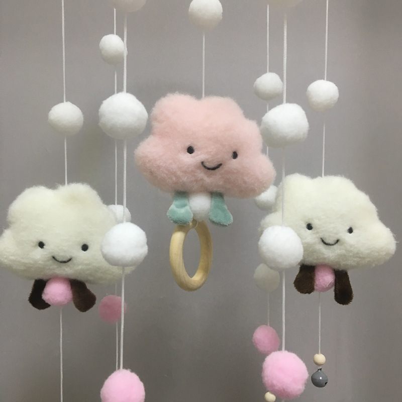 Cross-border cloud hair ball wind chimes bed Bell crib decoration pendant children room wall decor hanging