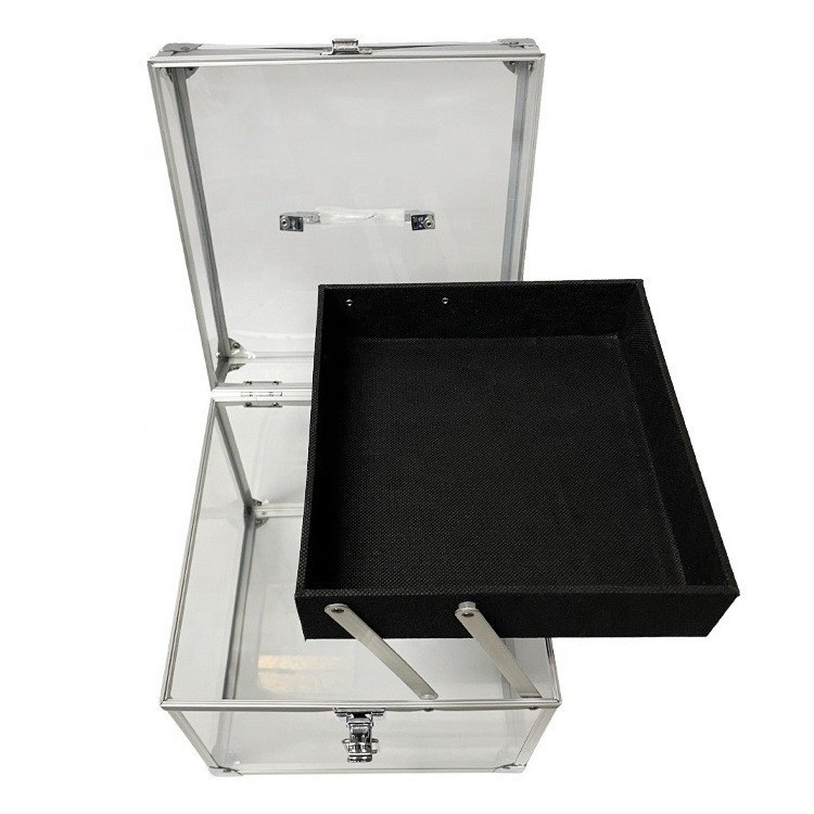 Travel PortableAluminum Alloy Storage Case For Tiara Jewelry Box Pageant Crown Cases With Sash Tray