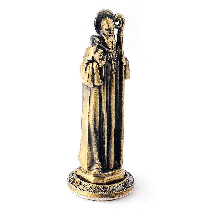 Wholesale Price Metal Religious Mini Statues Catholic Priest Statue for Tabletop Decoration and Memorial