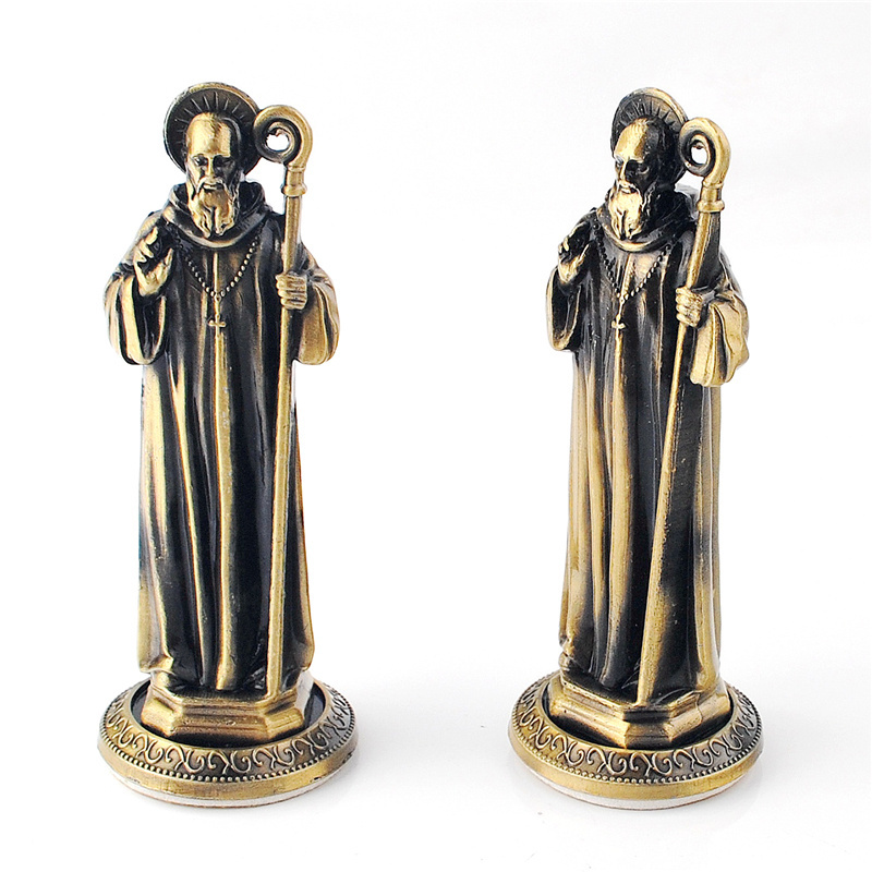 Wholesale Price Metal Religious Mini Statues Catholic Priest Statue for Tabletop Decoration and Memorial