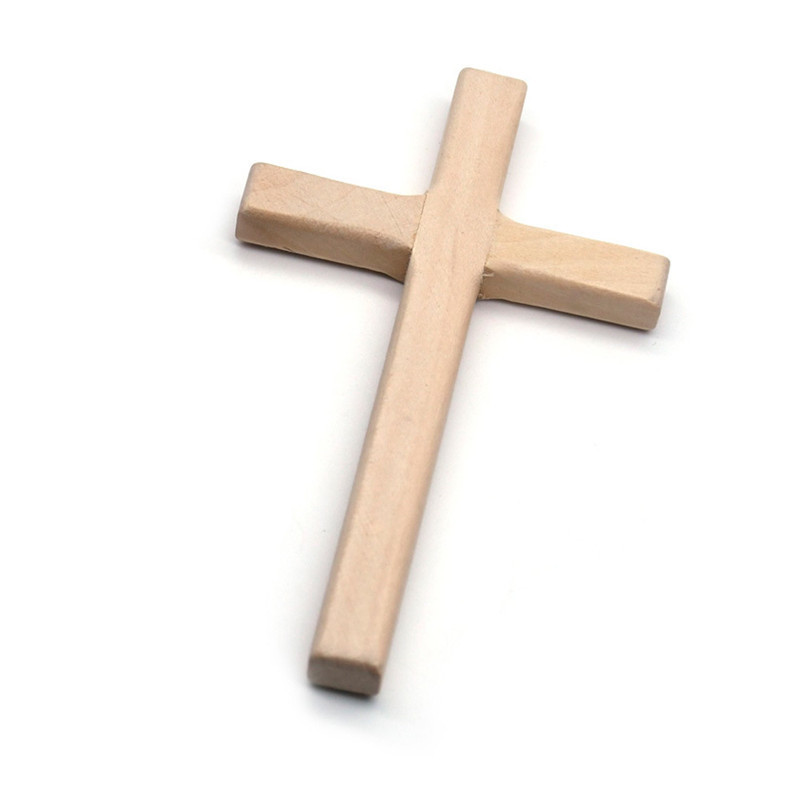 Wholesale Price Religious Decoration Wood Carved 7*12cm Hand Fit Small Wooden Cross for Church Prayer Necklace Making