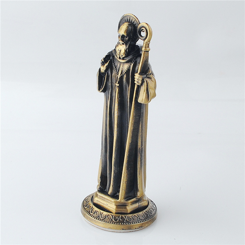 Wholesale Price Metal Religious Mini Statues Catholic Priest Statue for Tabletop Decoration and Memorial